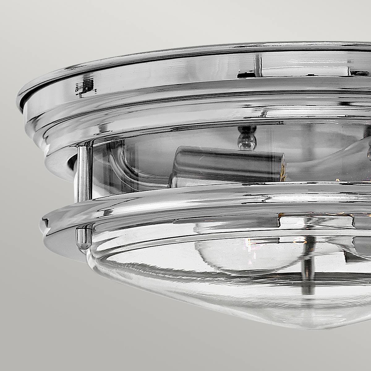 Hadrian 2 Light Bathroom Ceiling Flush Clear Glass  Chrome