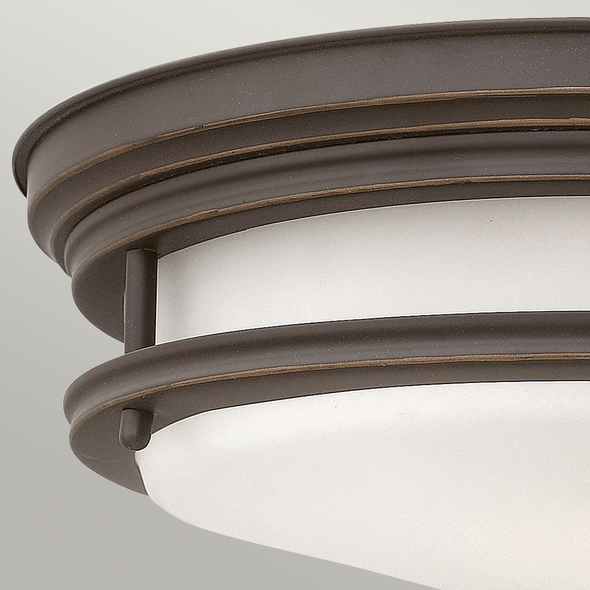 Hadrian 2 Light Bathroom Ceiling Flush Opal Glass Oil Rubbed Bronze