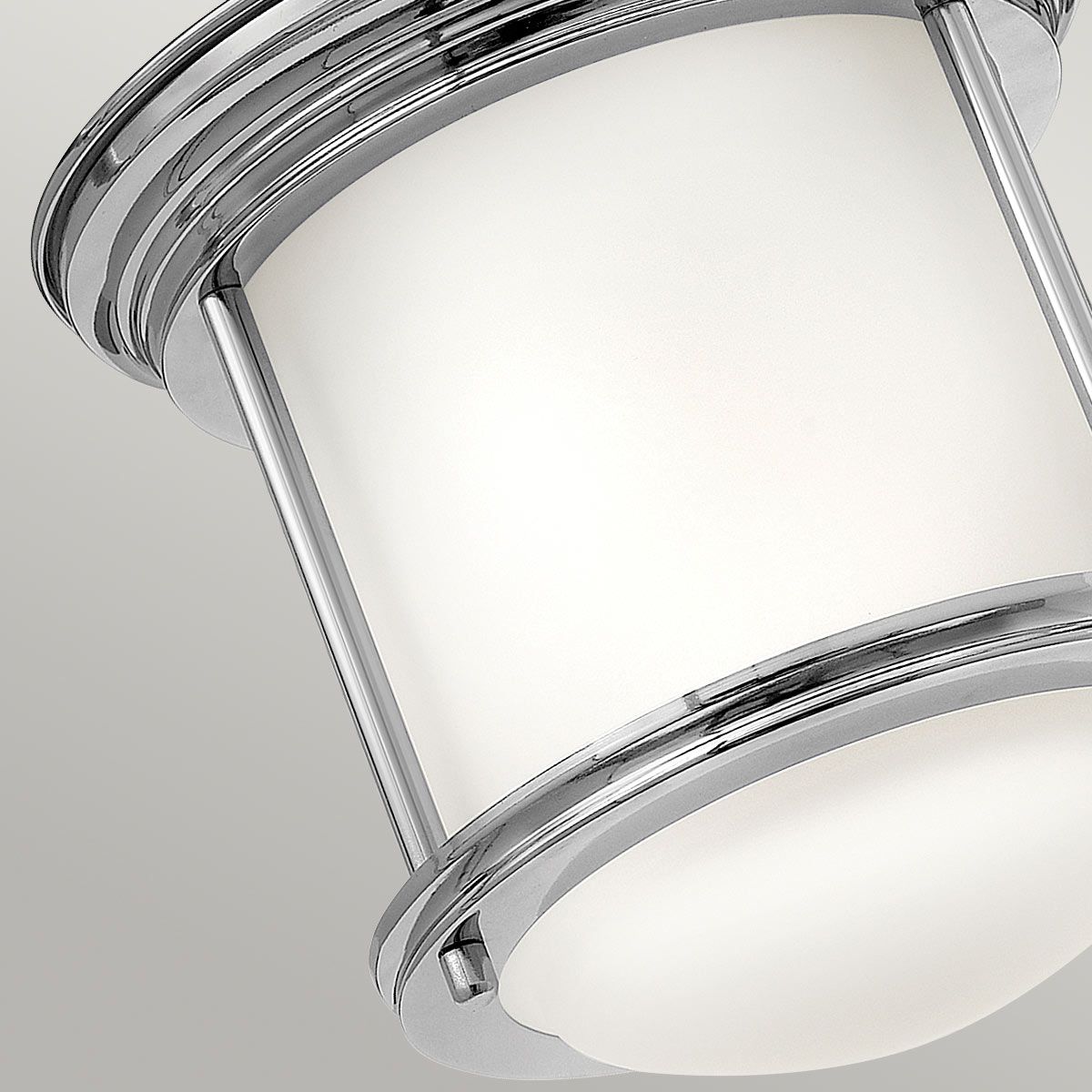 Hadrian Flush Bathroom Ceiling Light Opal Glass Chrome