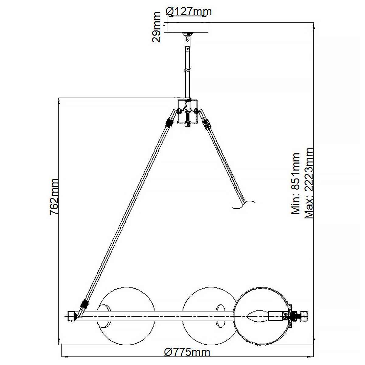 Harper 5 Light Polished Nickel Chandelier
