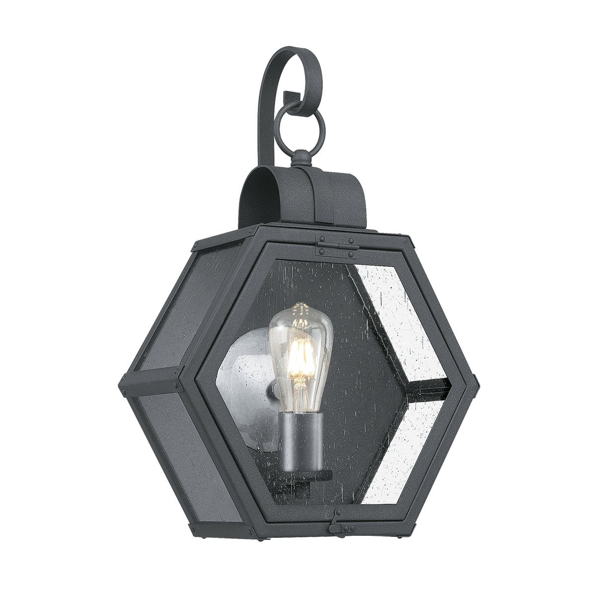 Heath 1 Light Medium Black Outdoor Wall Lantern QN-HEATH-M-MB by Quoizel