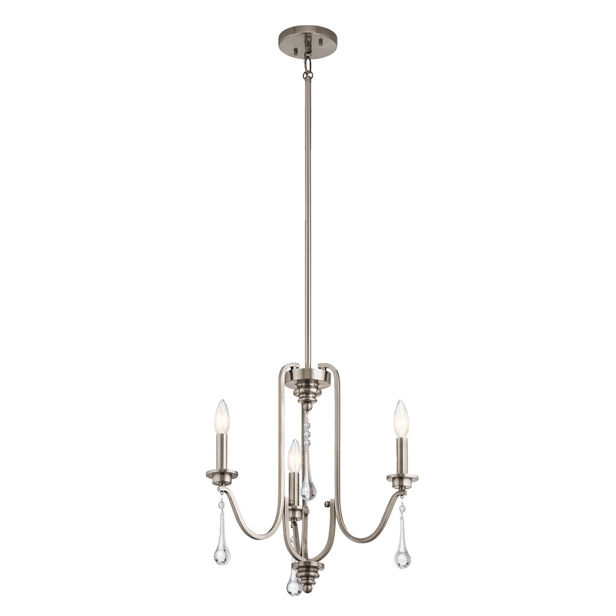 Karlee 3 Light Pewter Living Room Chandelier By Quintiesse Lighting QN-KARLEE3