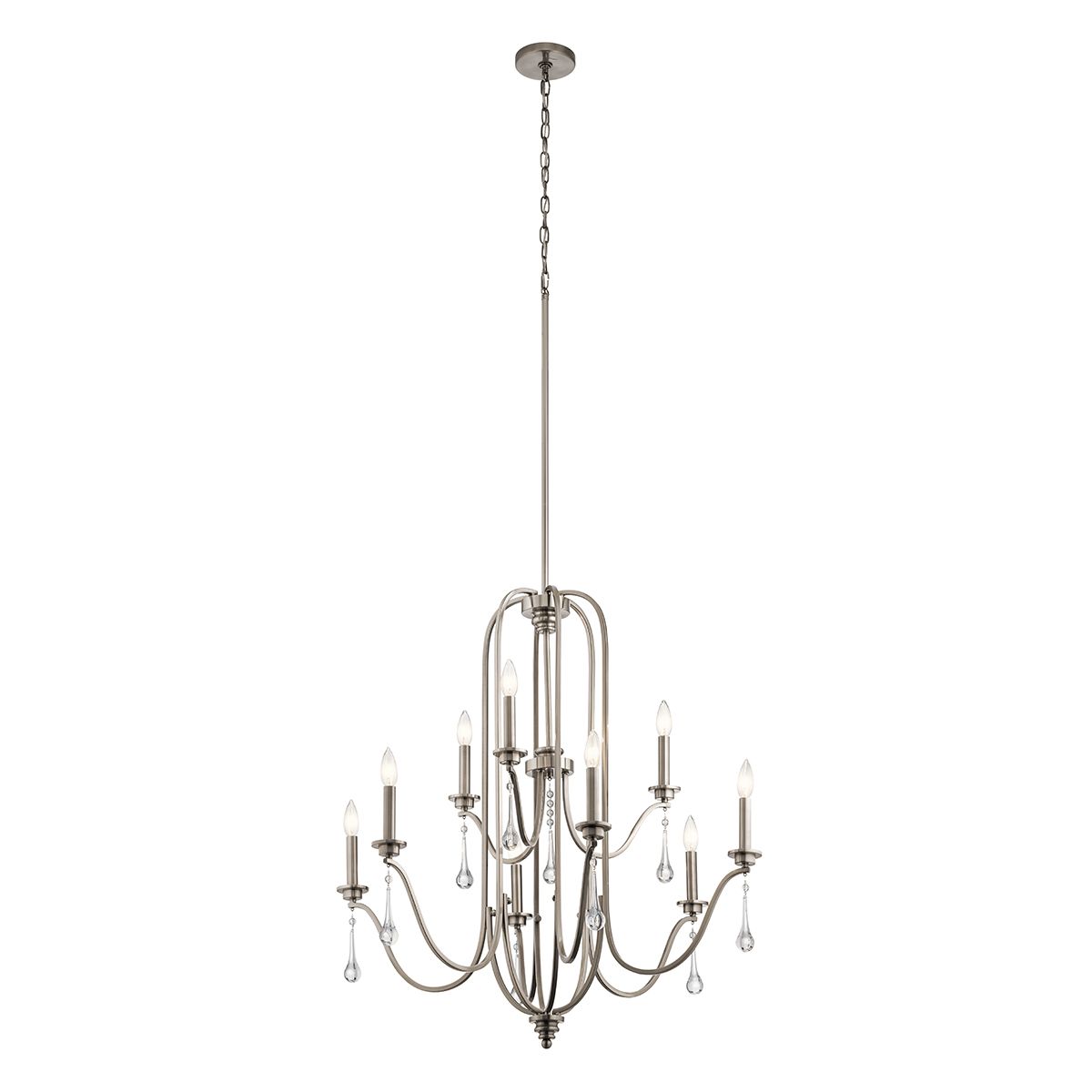 Karlee 9 Light Pewter Living Room Chandelier By Quintiesse Lighting QN-KARLEE9