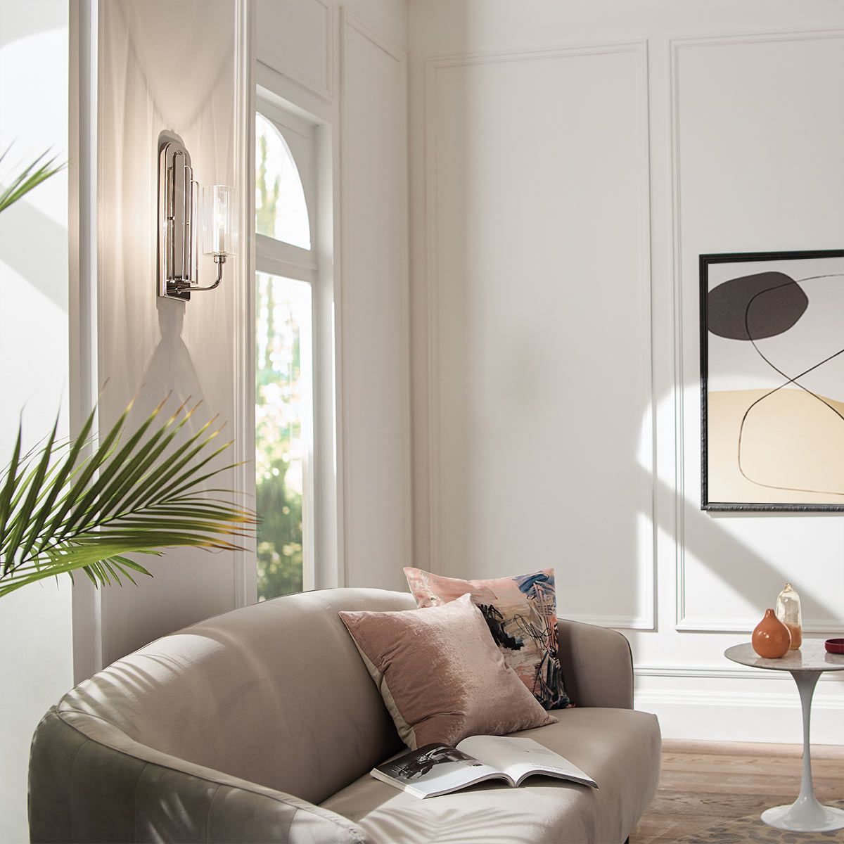 Kimrose 1 Light Nickel Wall Light