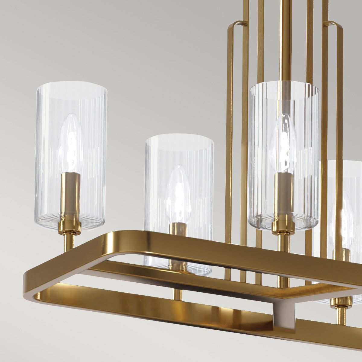 Kimrose 10 Light Linear Brass Chandelier
