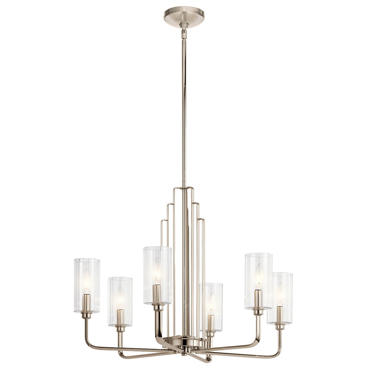 Kimrose 6 Light Nickel Chandelier By Quintiesse Lighting QN-KIMROSE6-PN