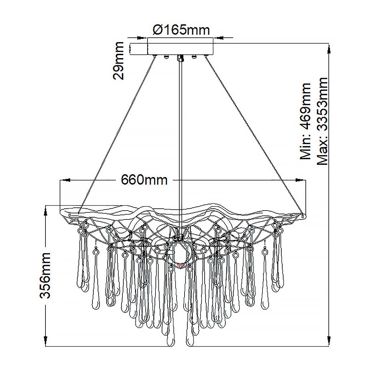 Laguna 4 Light Gold Ceiling Pendant Light