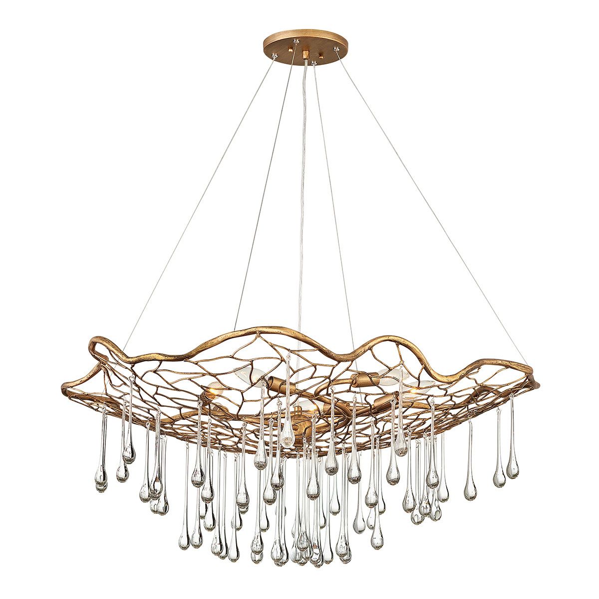 Laguna 6 Light Gold Living Room Ceiling Pendant Light By Quintiesse Lighting QN-LAGUNA-6P
