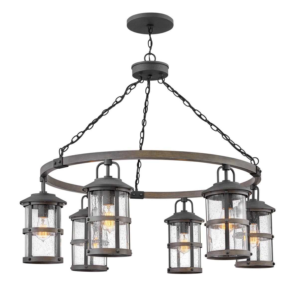 Lakehouse 6 Light Outdoor Chandelier By Quintiesse Lighting QN-LAKEHOUSE6-P-DZ