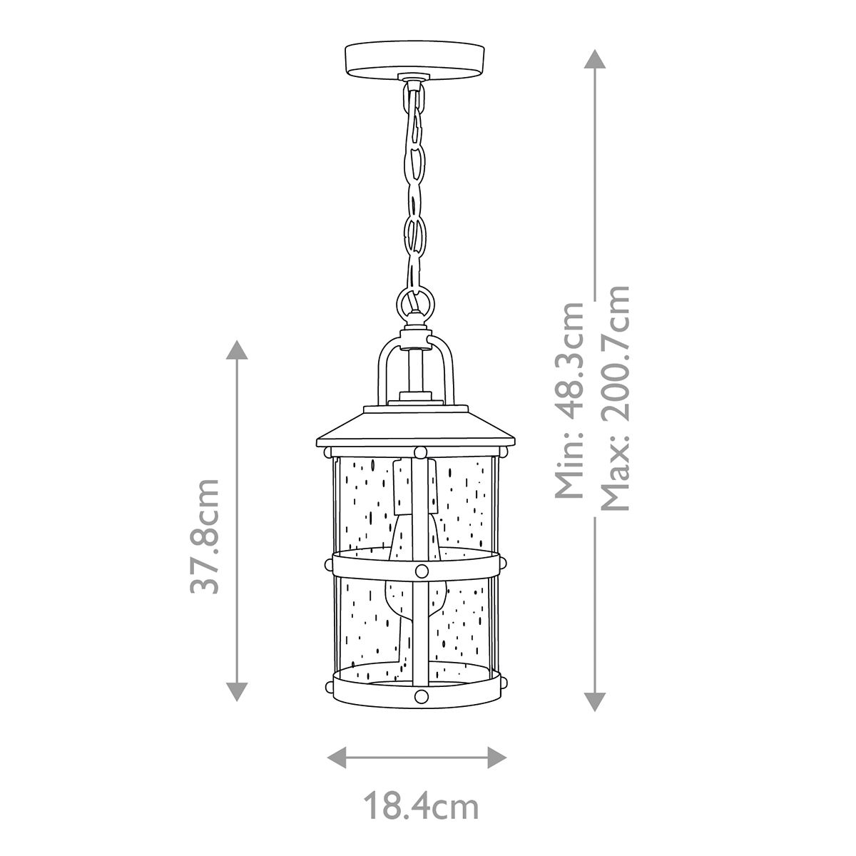 Lakehouse 1 Light Small Outdoor Chain Lantern