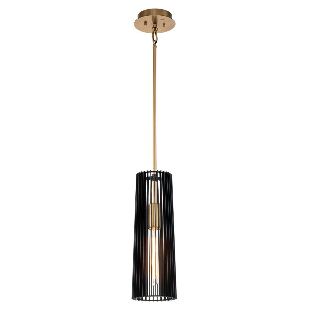 Linara 1 Light Modern Pendant By Quintiesse Lighting QN-LINARA-P-BK