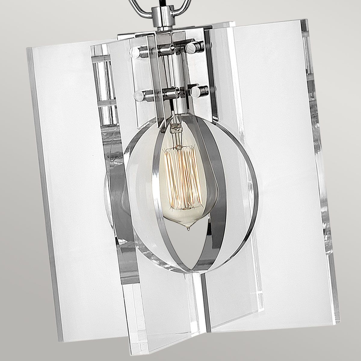 Ludlow 1 Light Polished NIckel Modern Ceiling Pendant Light