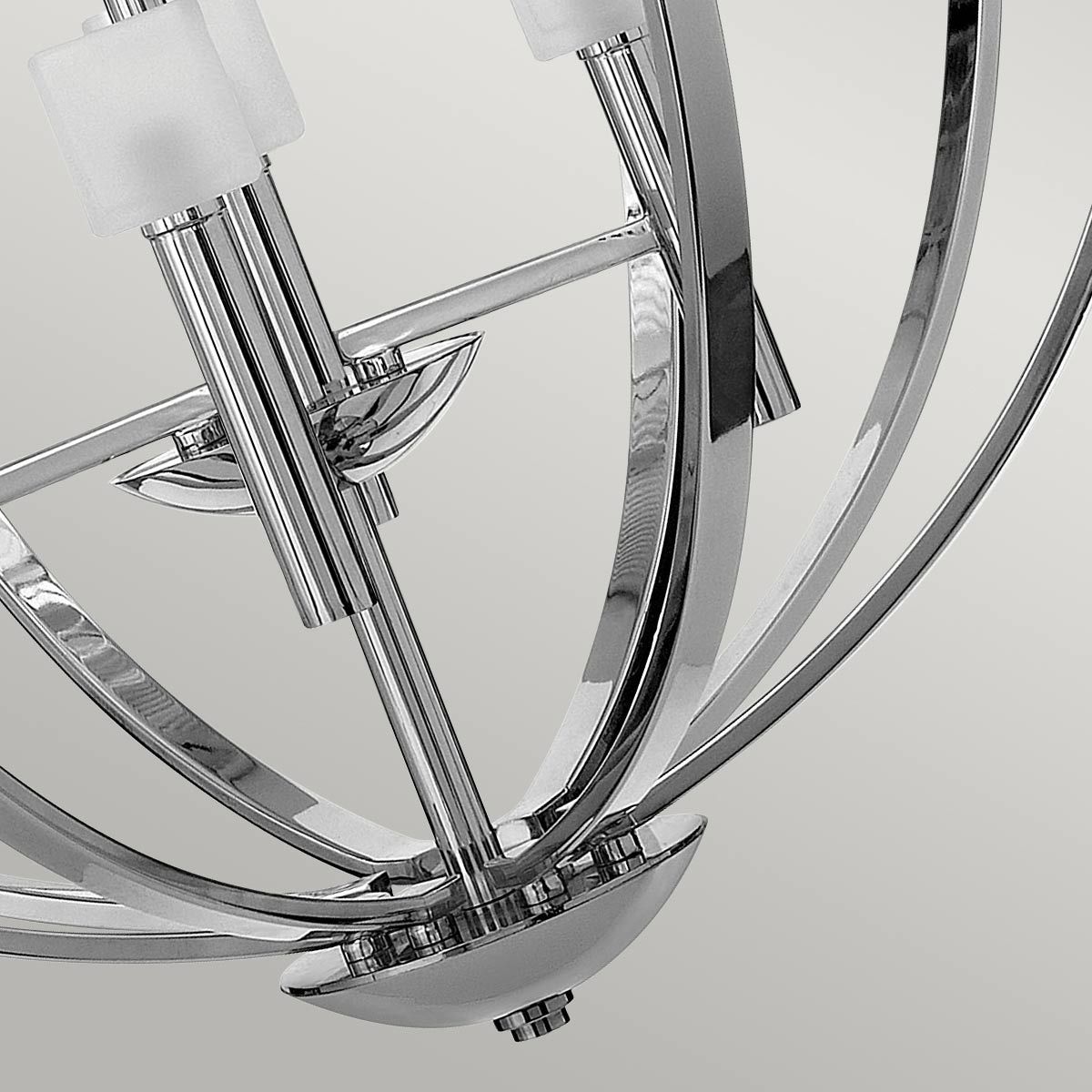 Mondo 8 Light Polished Nickel Art Deco Chandelier