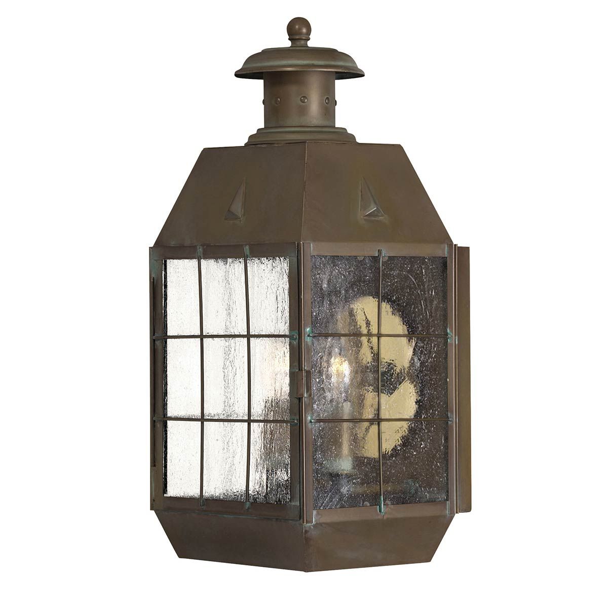 Nantucket 2 Light Large Brass Outdoor Wall Lantern QN-NANTUCKET-L-AS by Hinkley