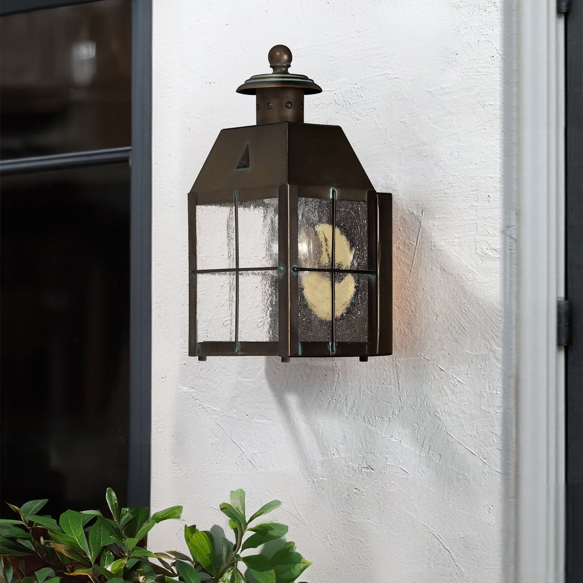 Nantucket 1 Light Extra Small Brass Outdoor Wall Lantern