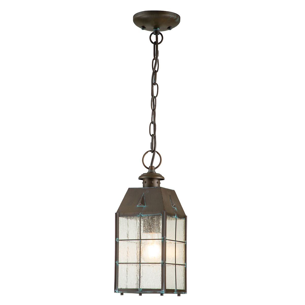 Nantucket 1 Light Medium Brass Outdoor Chain Lantern By Quintiesse Lighting QN-NANTUCKET8-M-AS