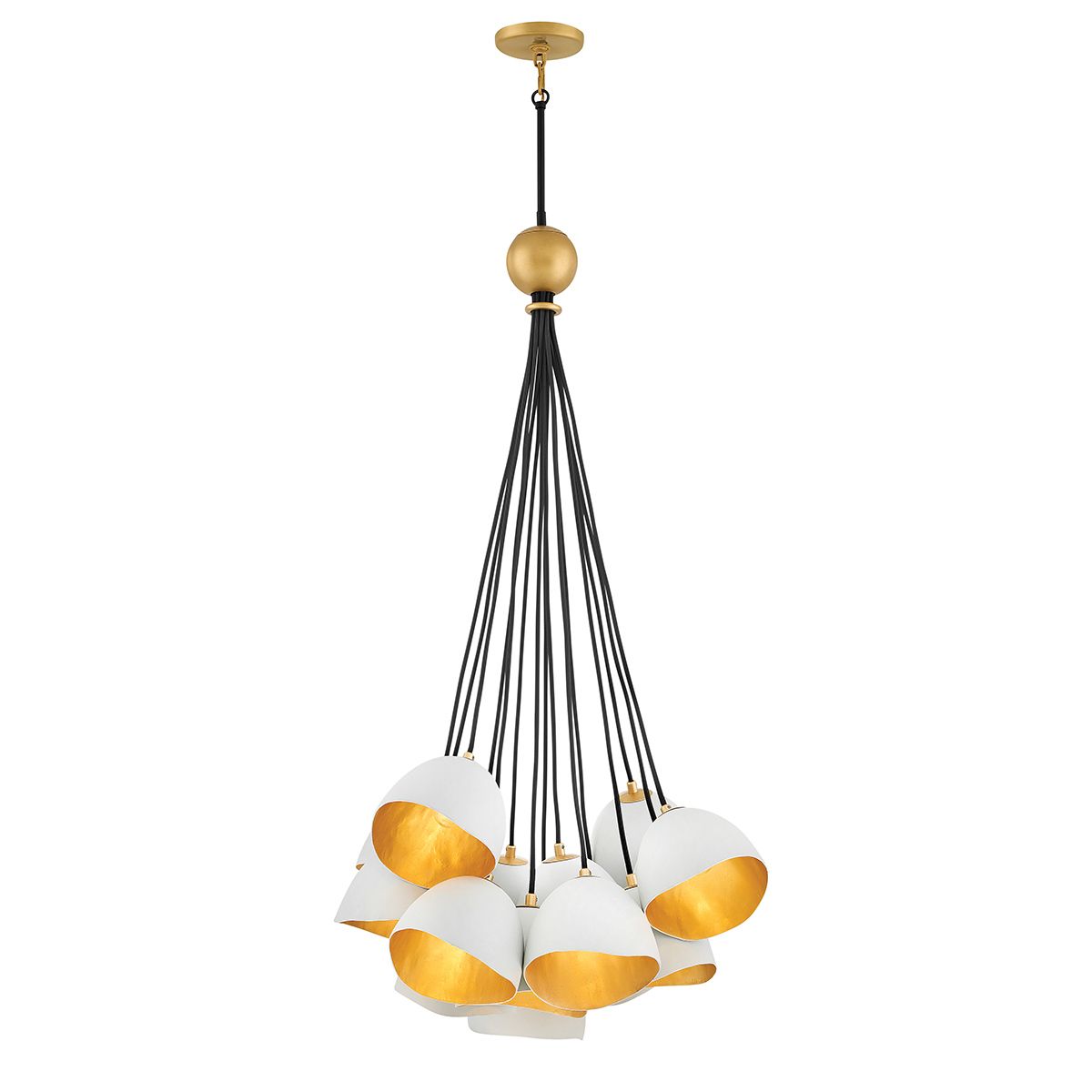 Nula 15 Light Gold Modern Pendant By Quintiesse Lighting QN-NULA-15P