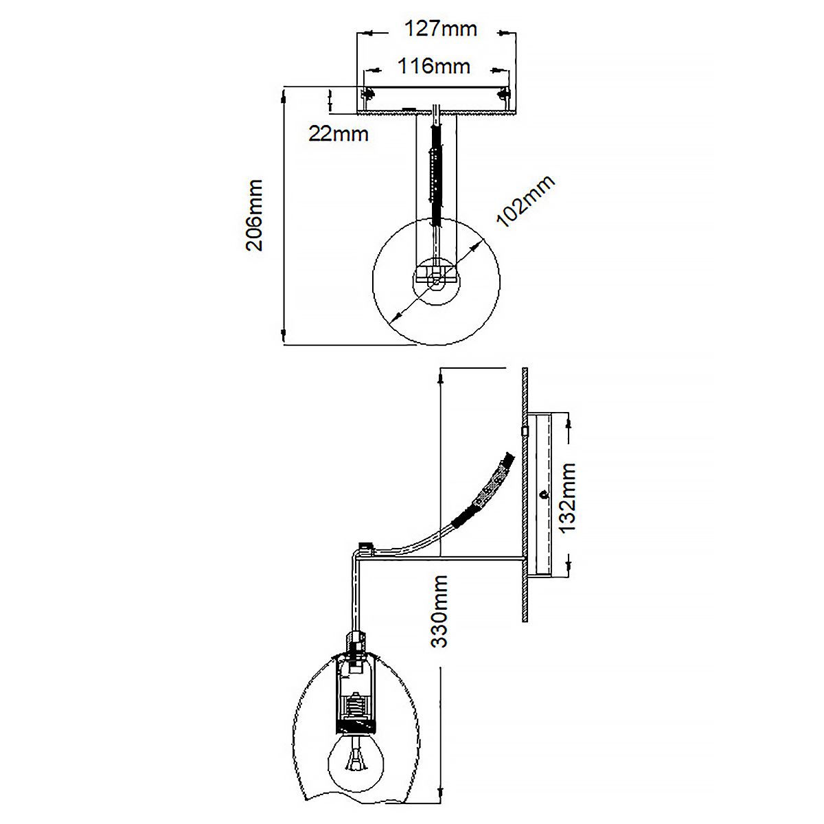 Nula 1 Light Gold Modern Wall Light