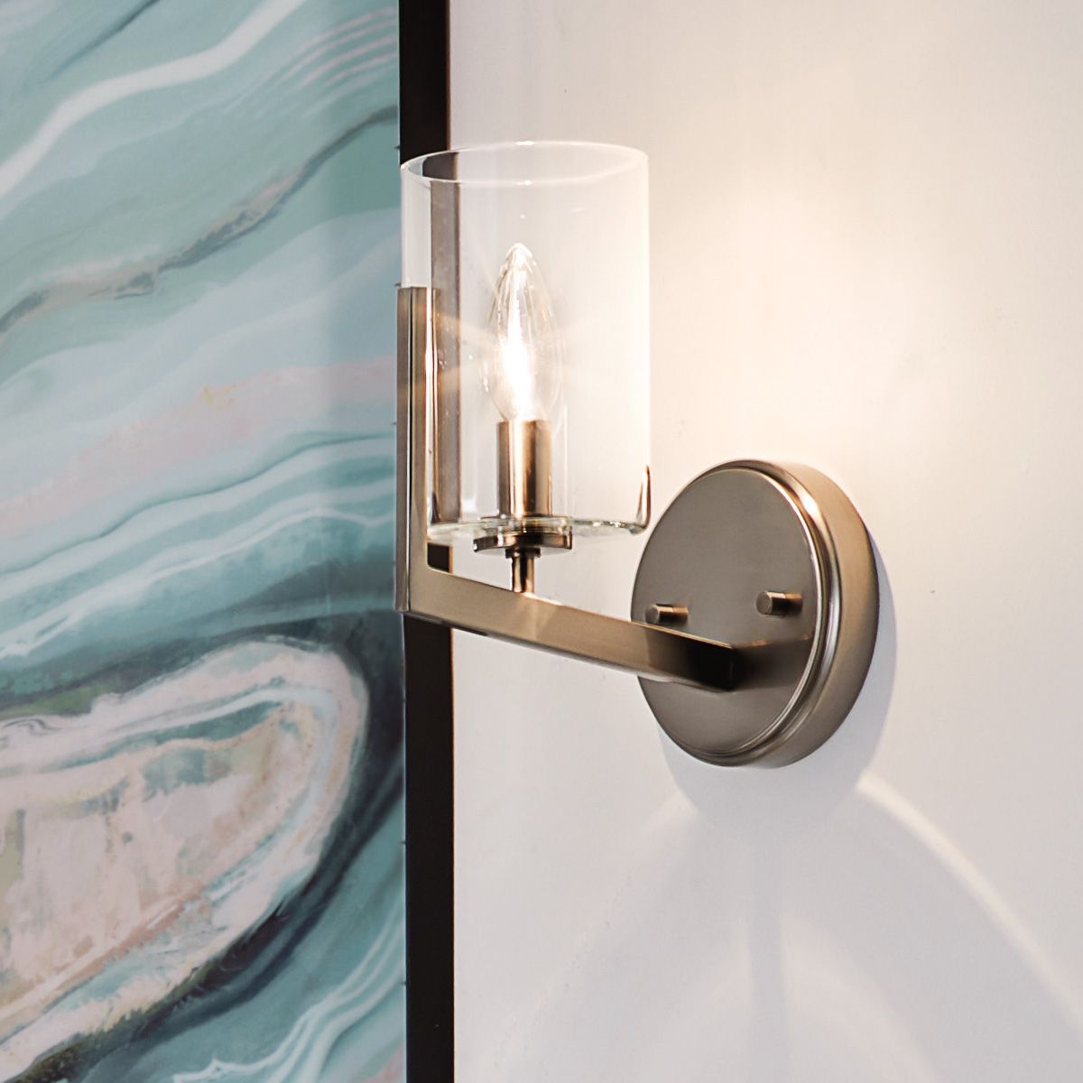 Nye 1 Light Pewter Wall Light-clearance