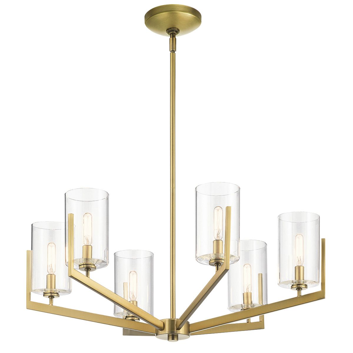 Nye 6 Light Brass Chandelier By Quintiesse Lighting QN-NYE6-BNB