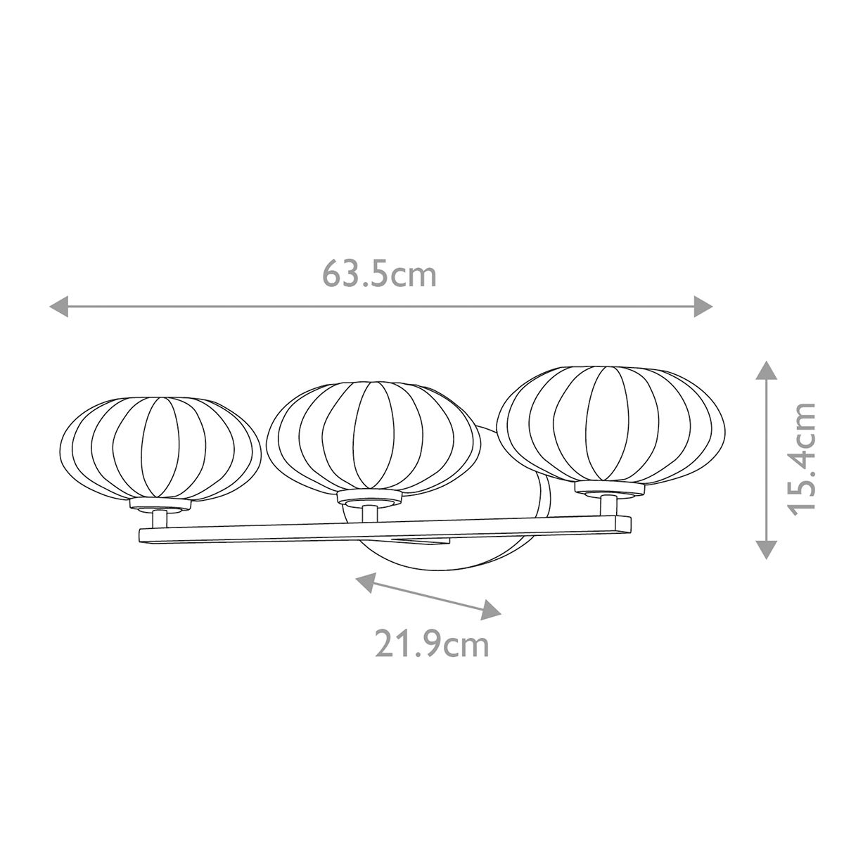 Pim 3 Light Gold Wall Light