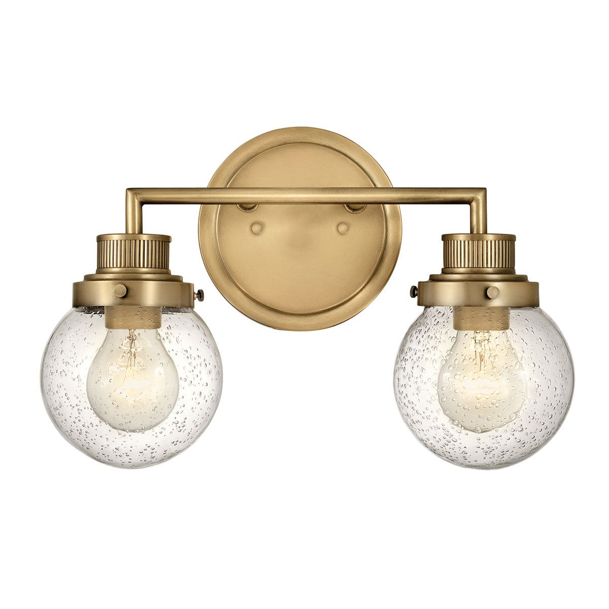 Poppy 2 Light Brass Bathroom Wall Light QN-POPPY2-HB-BATH by Hinkley