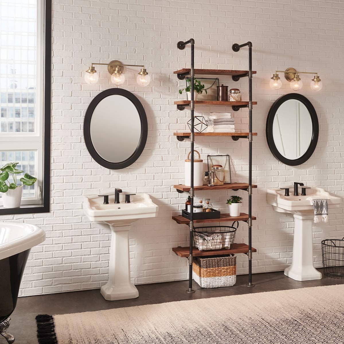 Poppy 3 Light Brass Bathroom Wall Light