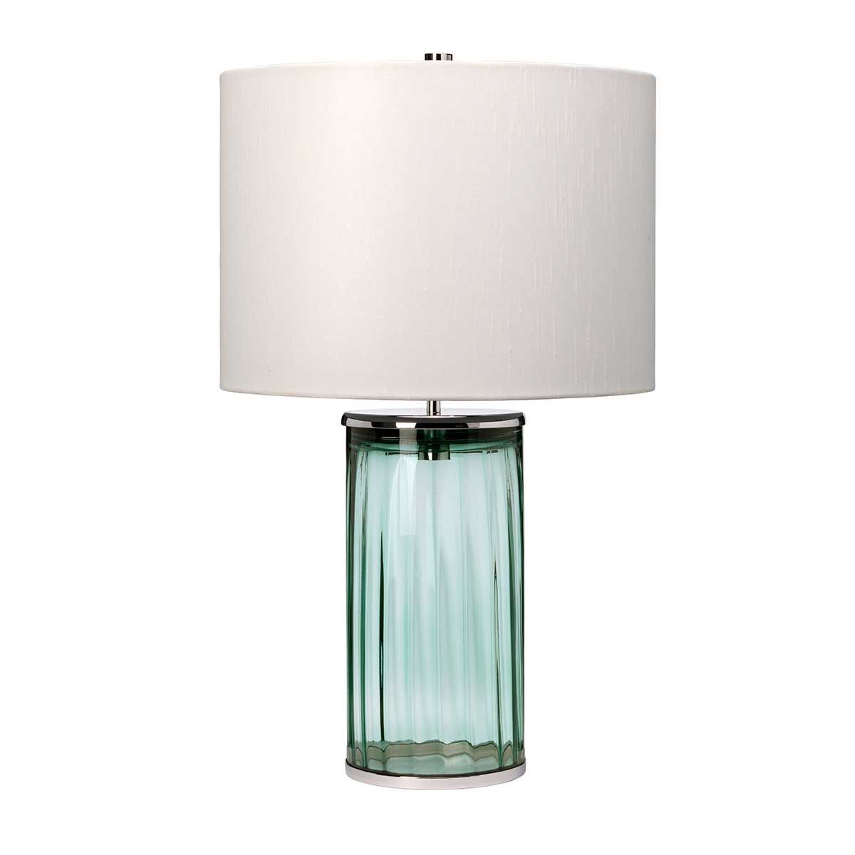 Reno Green Glass & Polished Nickel Table Lamp