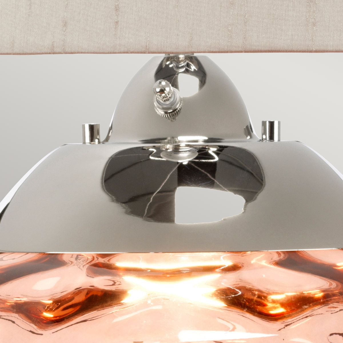 Samara Large Salmon Pink Glass Table Lamp