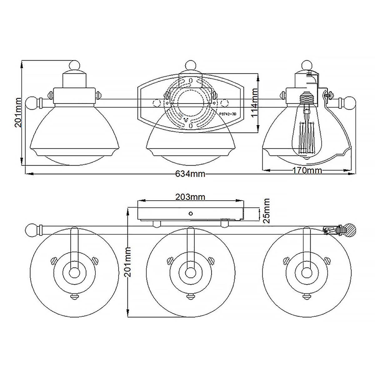 Scholar 3 Light Polished Chrome Bathroom Wall Light