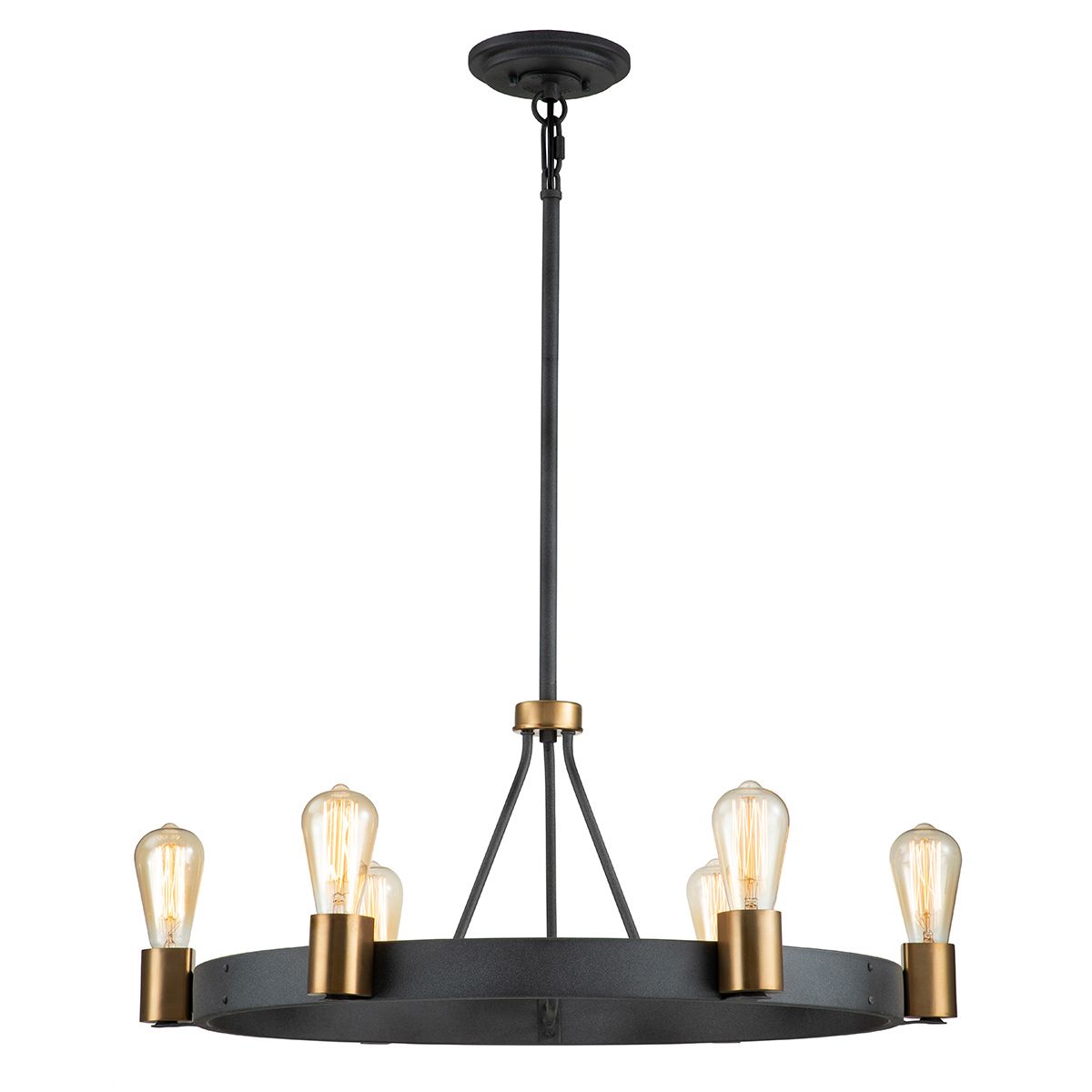 Silas 6 Light Zinc Pendant/ Semi-Flush Ceiling Light By Quintiesse Lighting QN-SILAS-6P-DZ