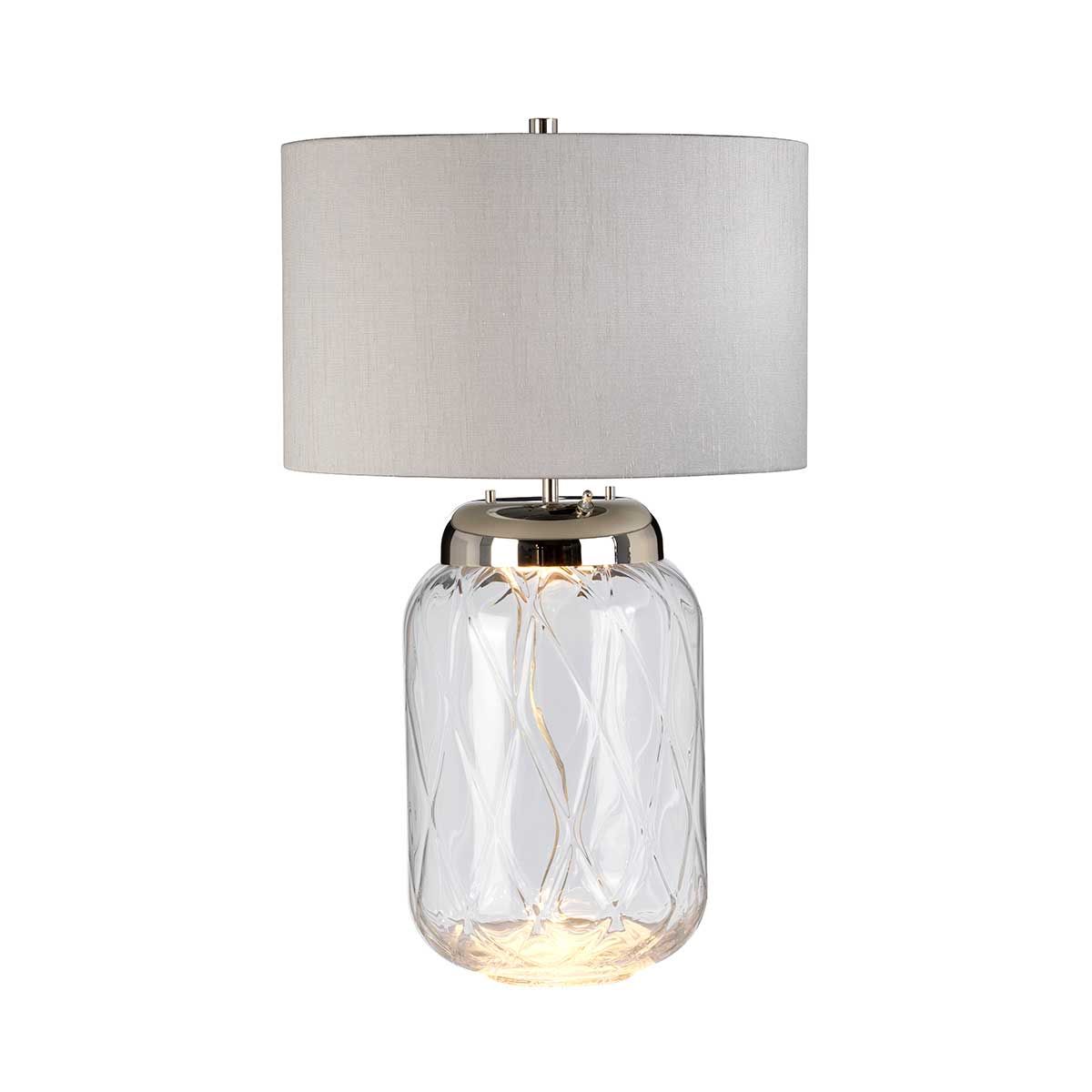 Sola 2 Light Glass Table Lamp - Titanium Shade