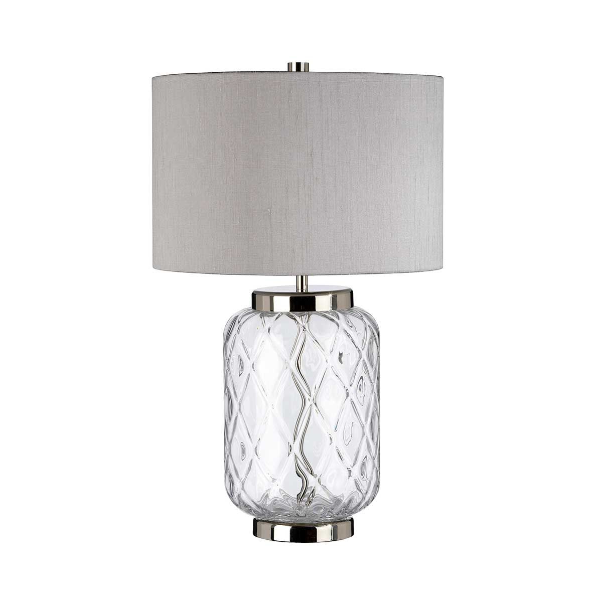 Sola 1 Light Glass Table Lamp - Titanium Shade