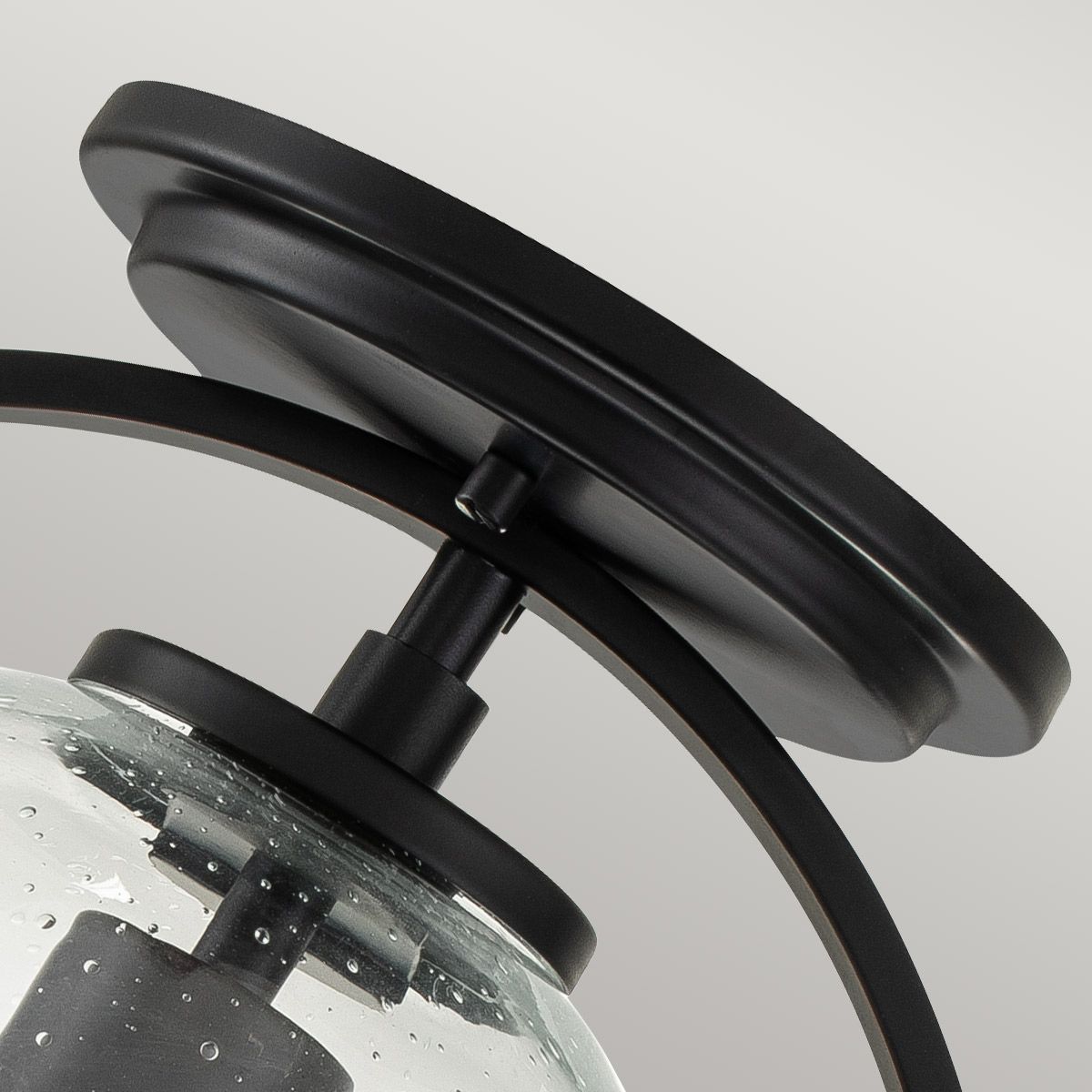 Somerset 1 Light Black/Clear Flush Ceiling Light