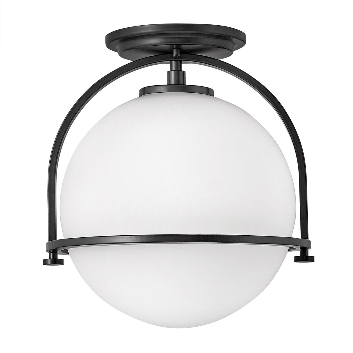 Somerset 1 Light Black Flush Ceiling Light