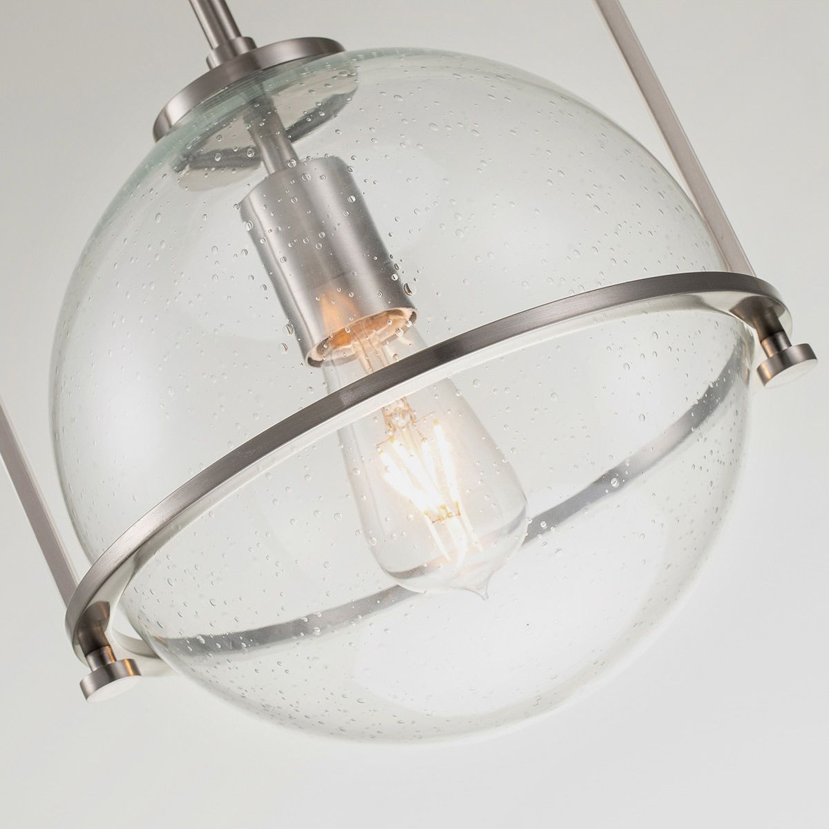 Somerset 1 Light Medium Nickel and Clear Pendant Light