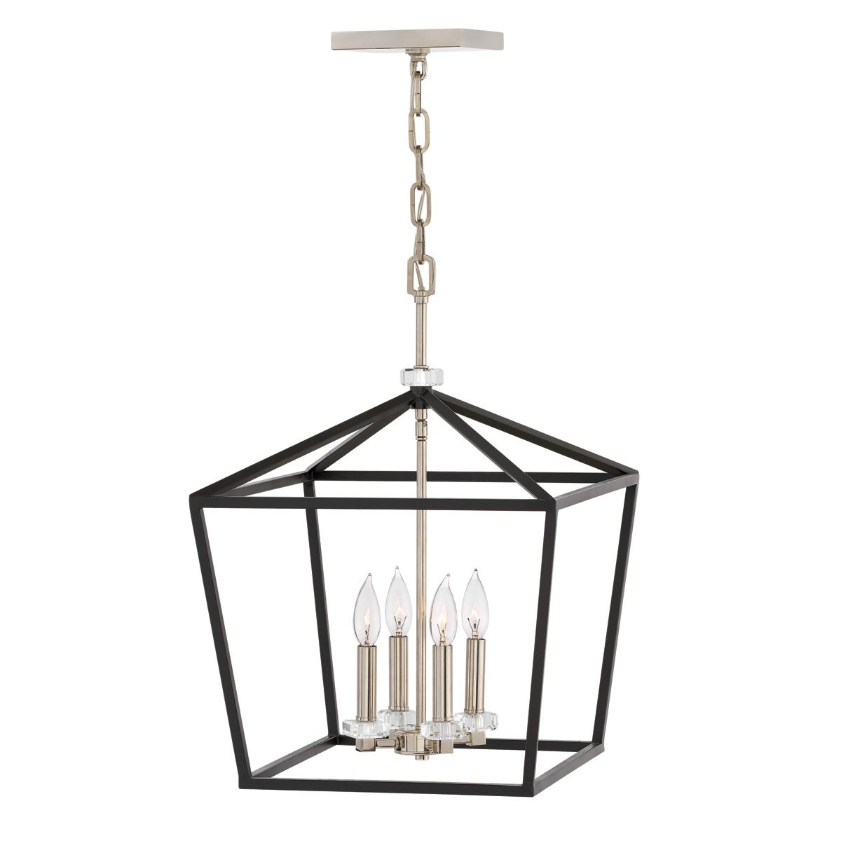 Stinson 4 Light Large Black Pendant/ Semi-Flush Living Room Ceiling Light By Quintiesse Lighting QN-STINSON-4P-L-BK