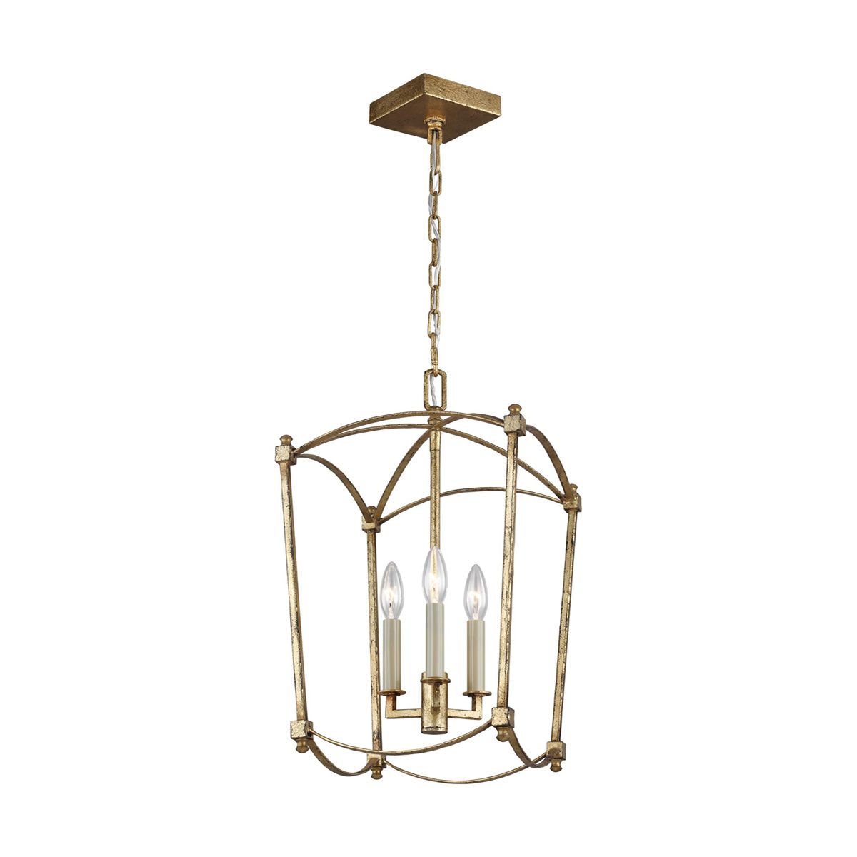 Thayer 3 Light Gold Living Room Pendant By Quintiesse Lighting QN-THAYER-3P-ADB