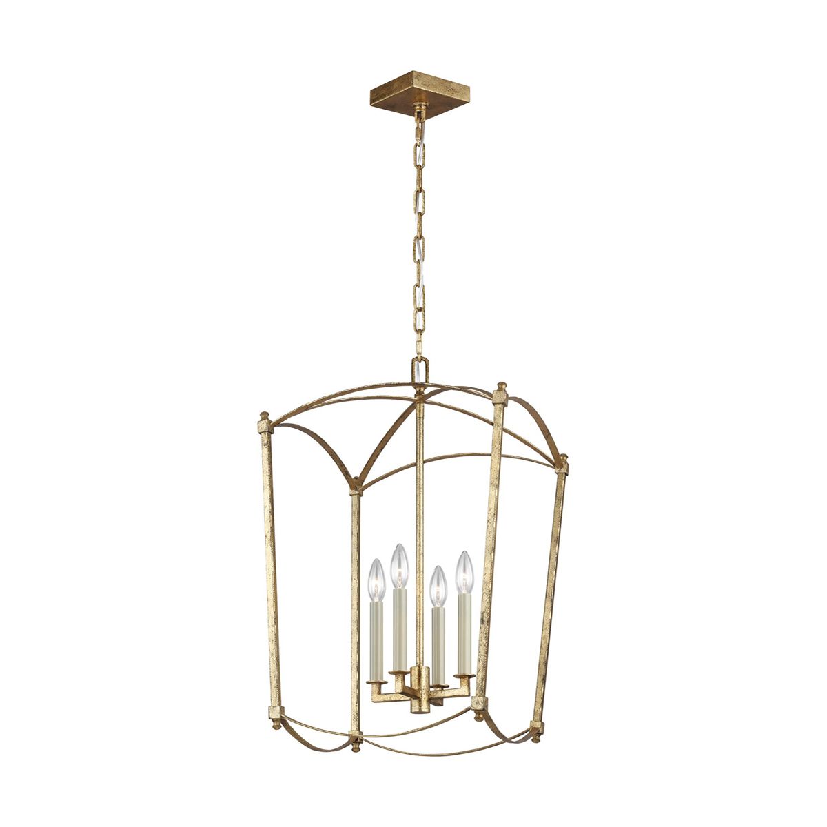 Thayer 4 Light Gold Living Room Pendant By Quintiesse Lighting QN-THAYER-4P-ADB