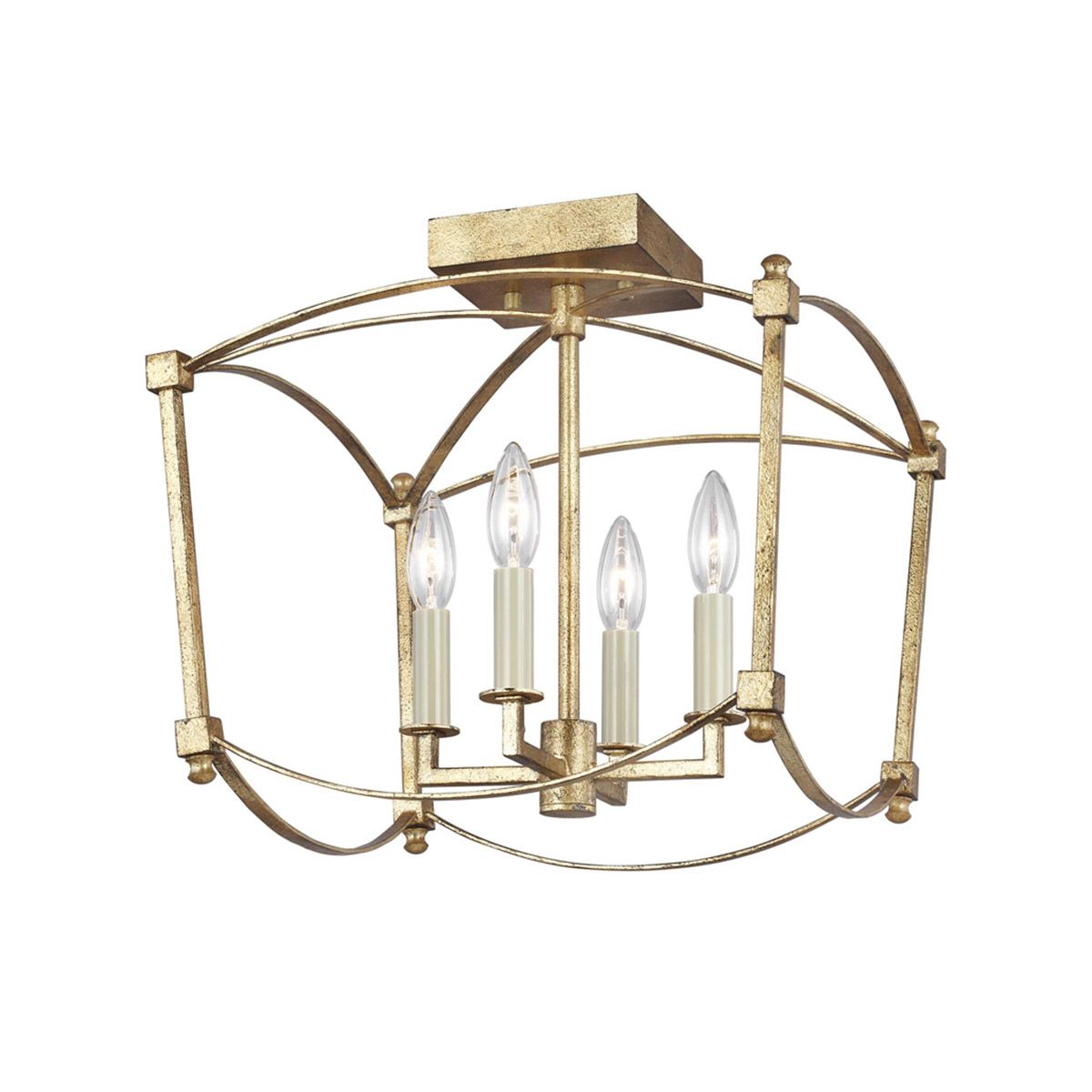 Thayer 4 Light Gold Semi-Flush Ceiling Light