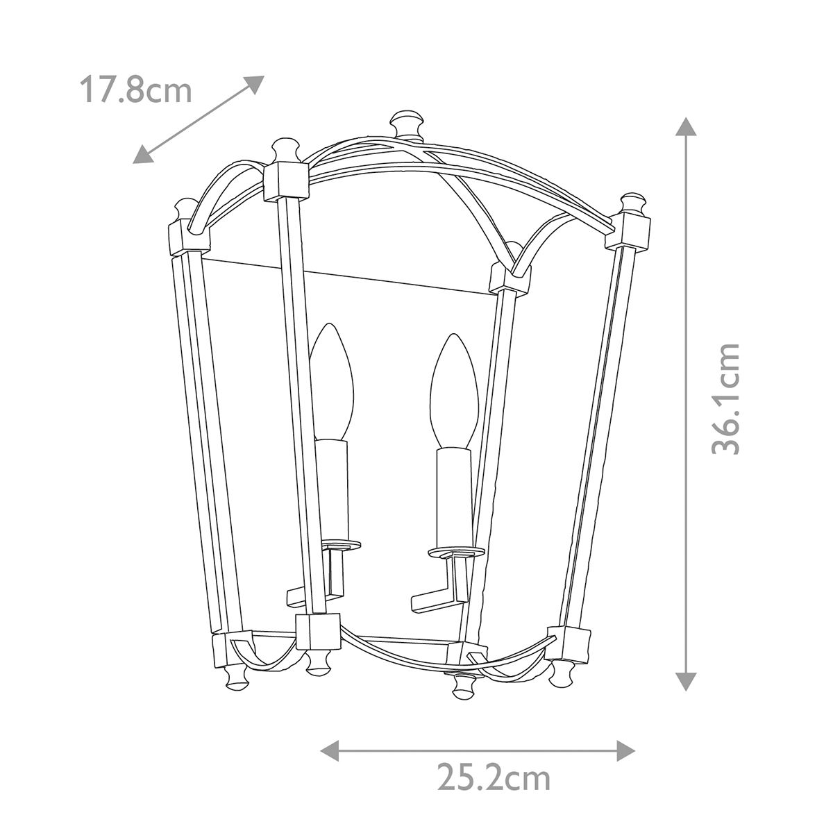 Thayer 2 Light Gold Wall Light