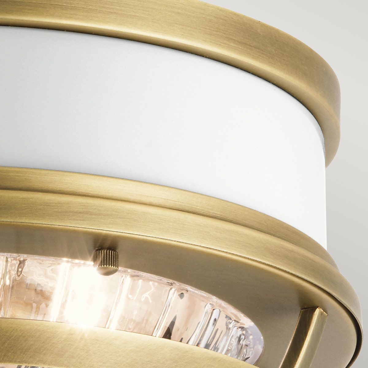 Tollis 2 Light Brass/White Flush Ceiling Light
