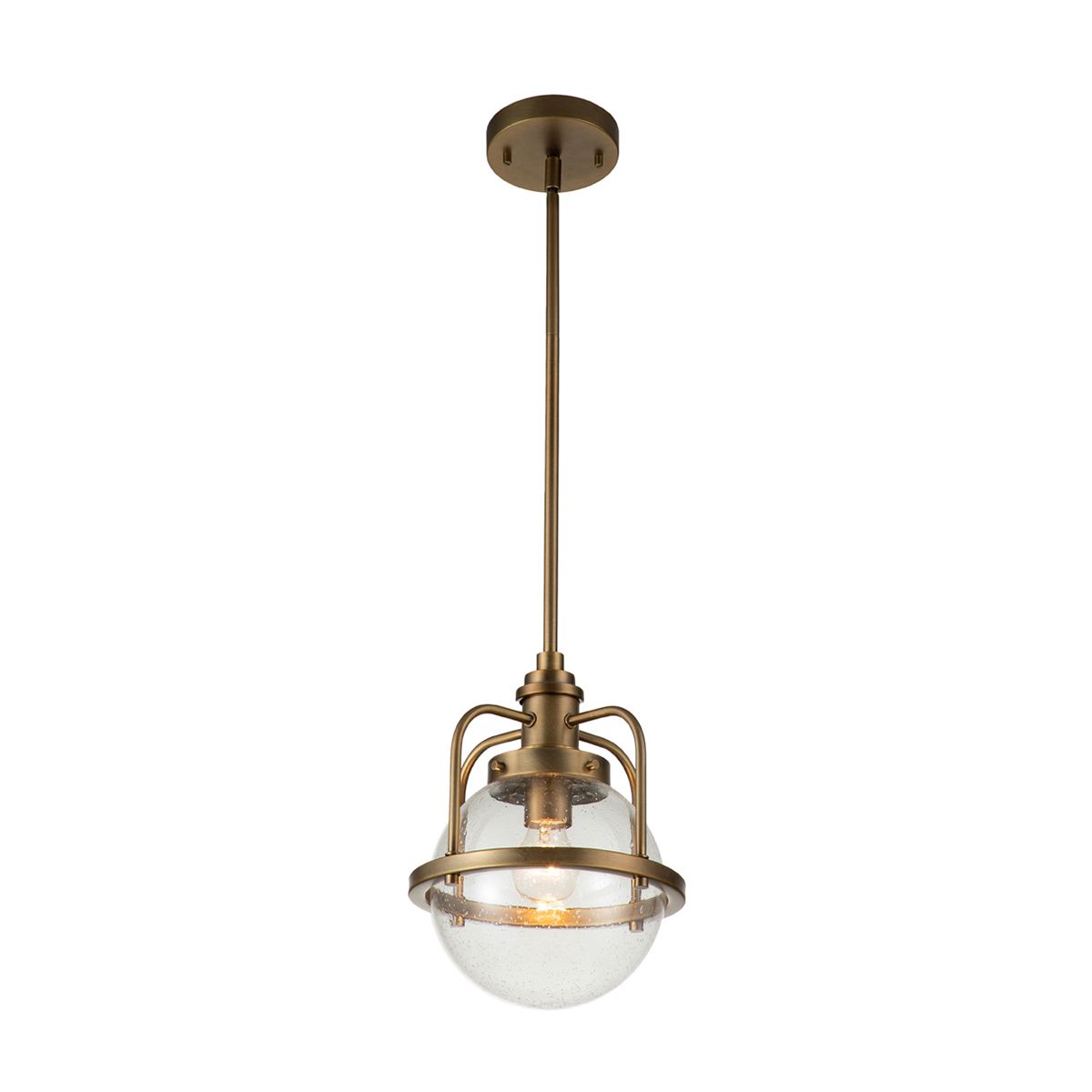 Triocent 1 Light Brass Bathroom Pendant/ Semi-Flush Light By Quintiesse Lighting QN-TRIOCENT-P-NBR