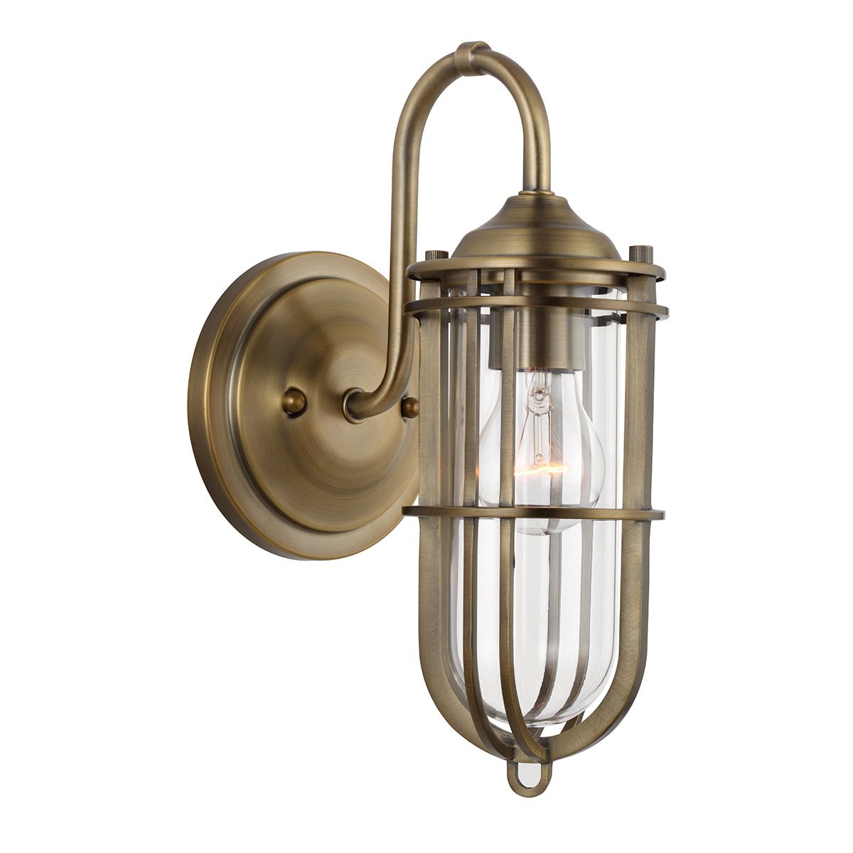 Urban Restoration 1 Light Brass Bathroom Wall Light QN-URBANREST1 by Feiss