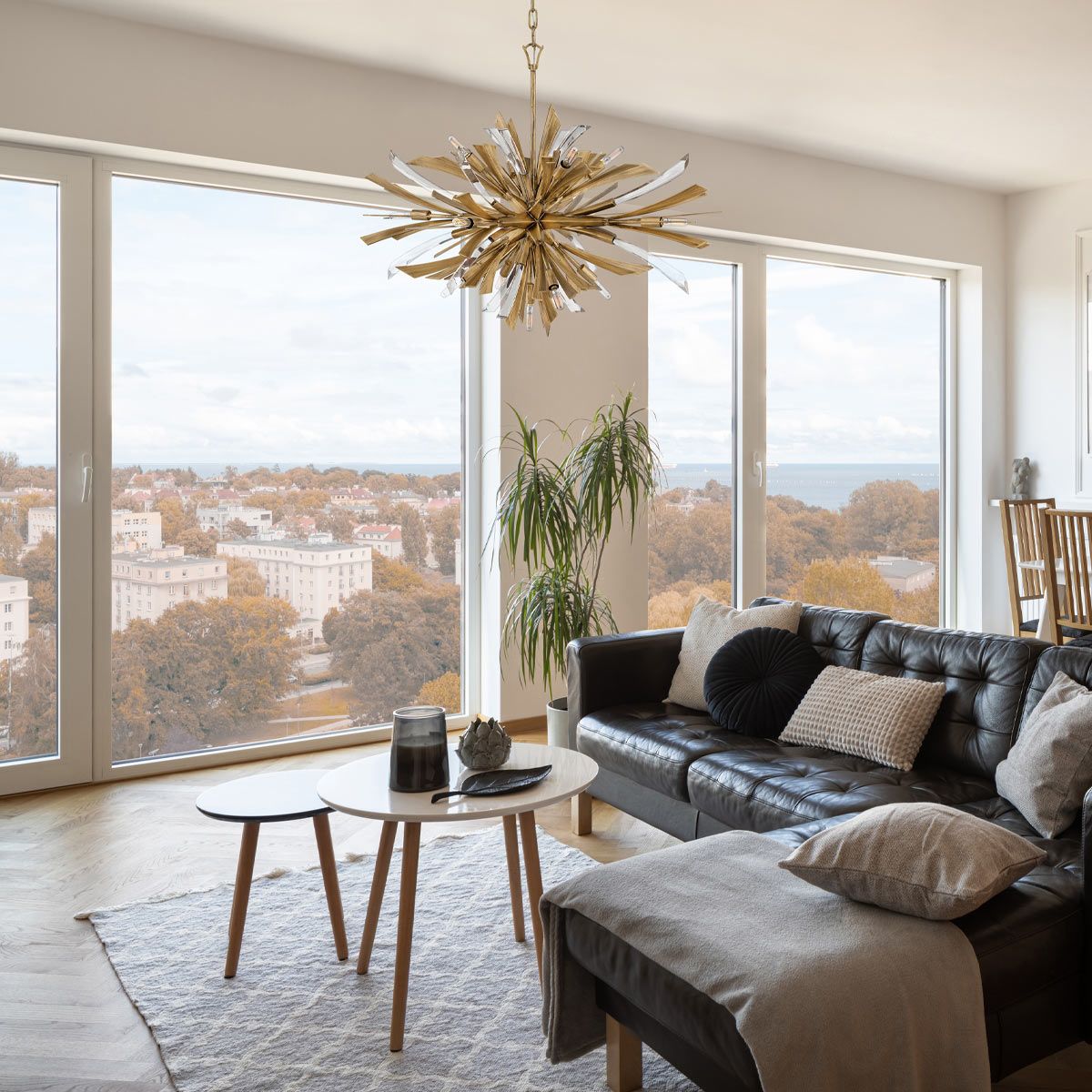 Vida 13 Light Wide Gold Pendant Light