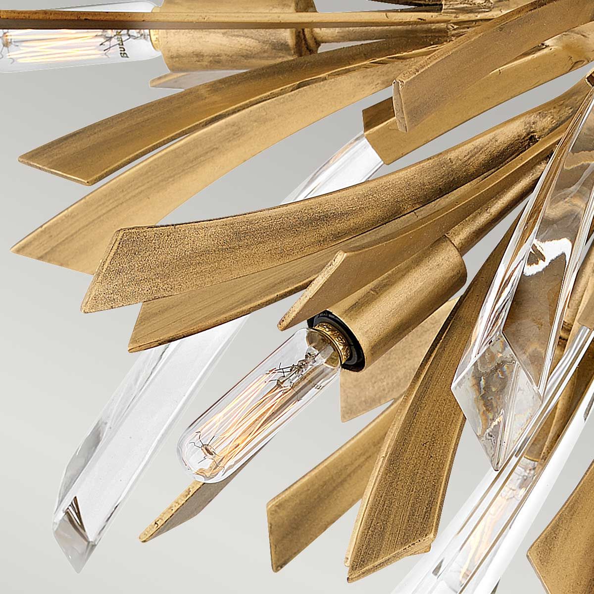 Vida 9 Light Gold Semi Flush Ceiling Light