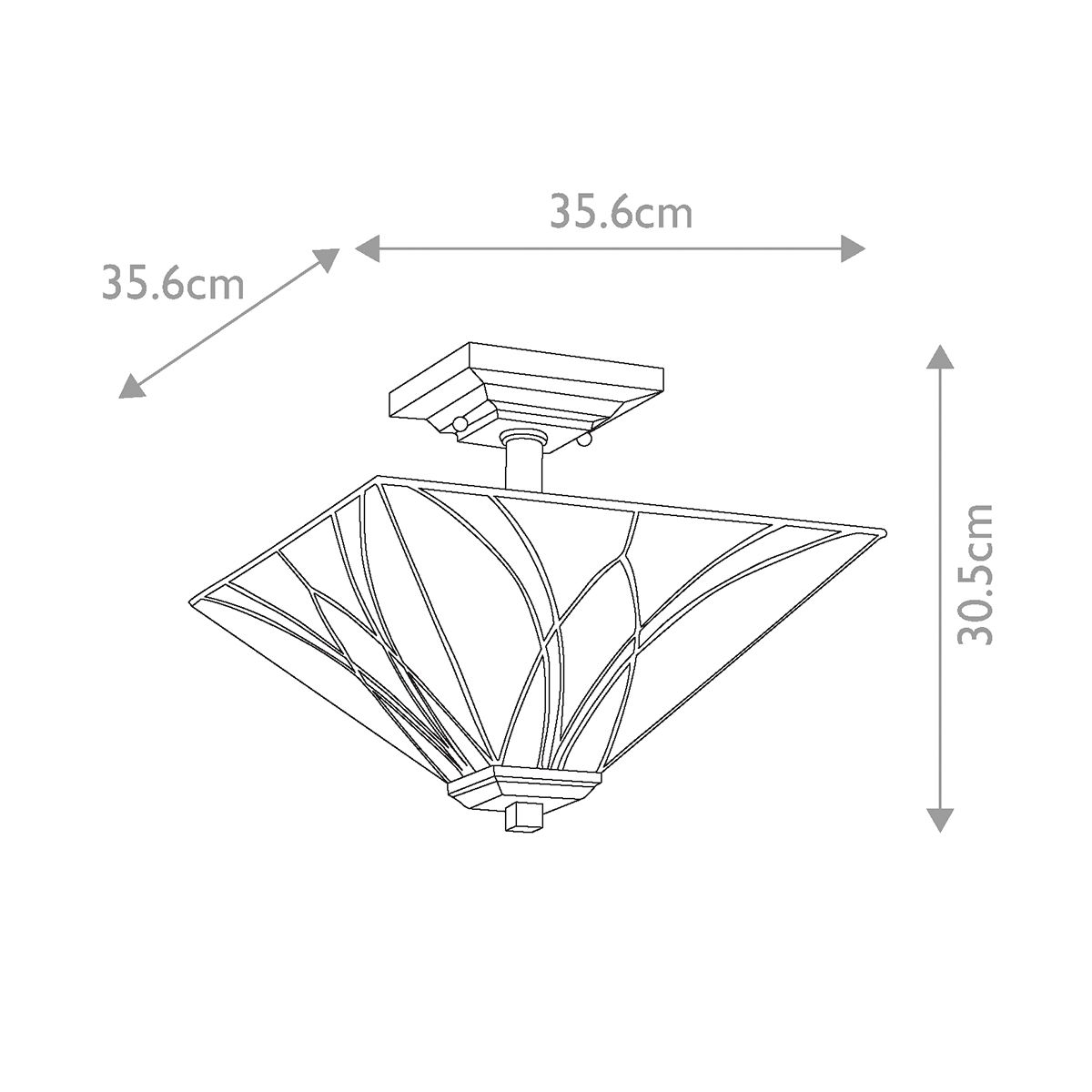 Quoizel Asheville Semi Flush Tiffany Ceiling Light