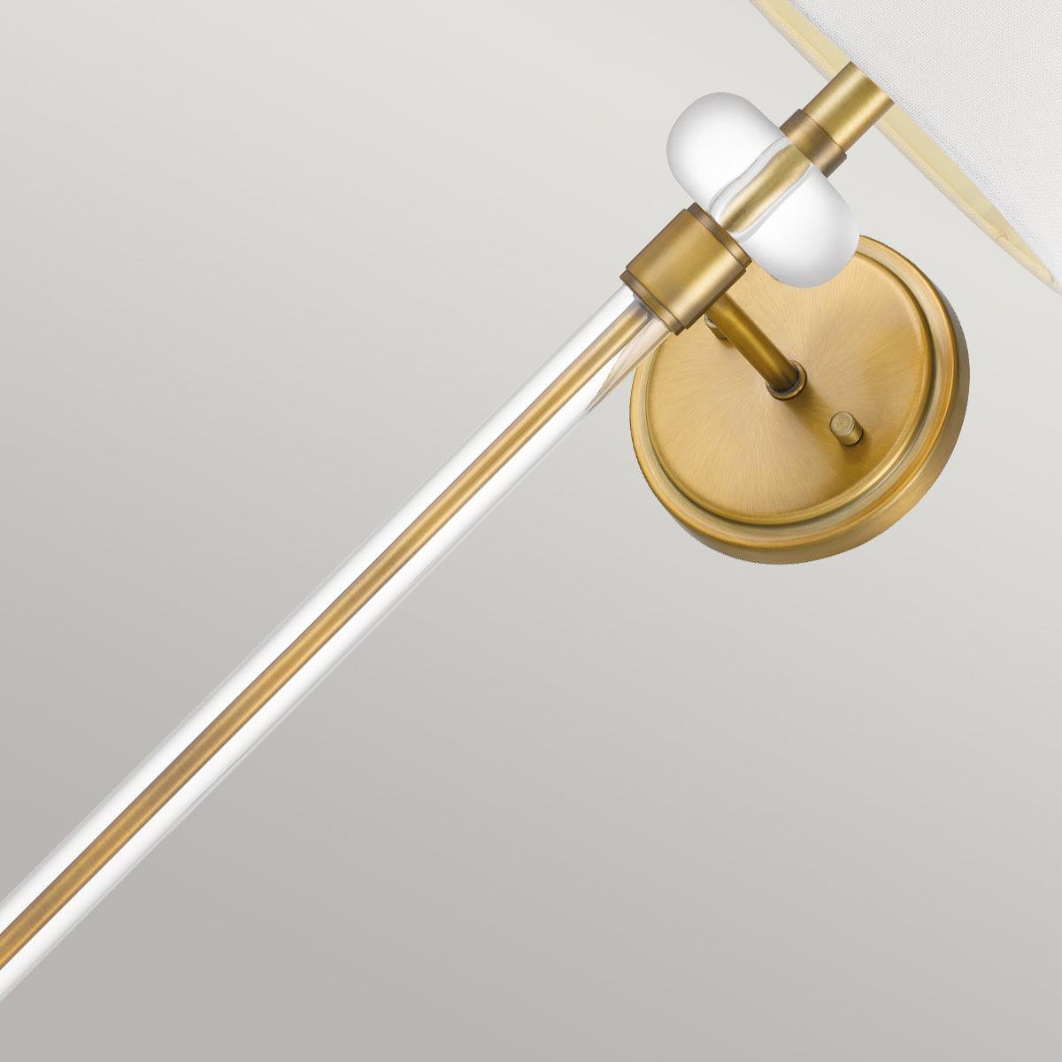 Quoizel Barbour 1 Light Brass Wall Light - White Shade-OPEN-BOX-50-290626