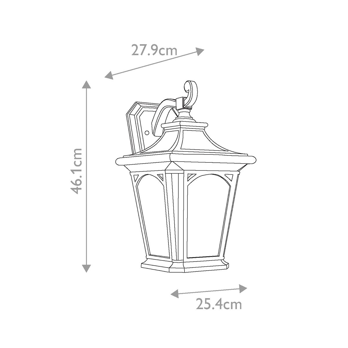 Quoizel Bedford Large Black Outdoor Wall Light — close-up detail