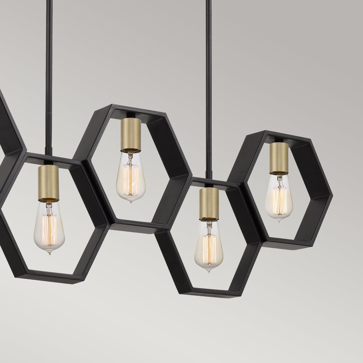 Bismarck Black 5 Light Linear Pendant Light